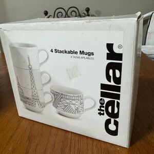 The Cellar White Stackable Mugs Set